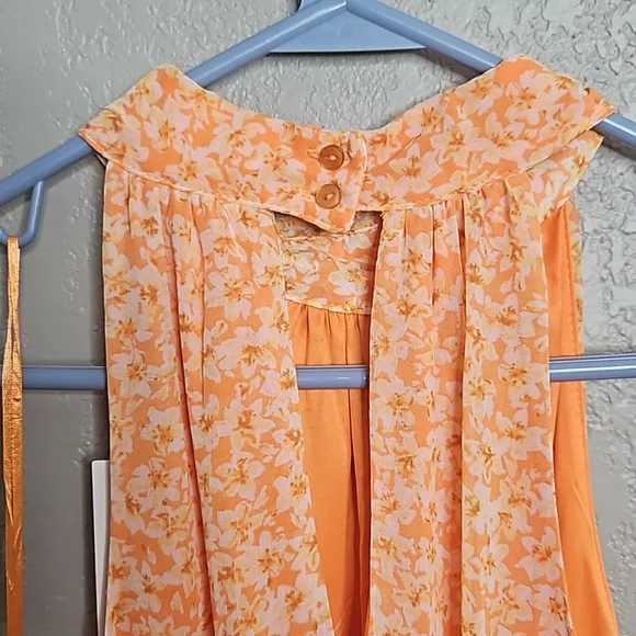 NWT Sienna Sky Orange Dress Medium - Picture 4 of 5